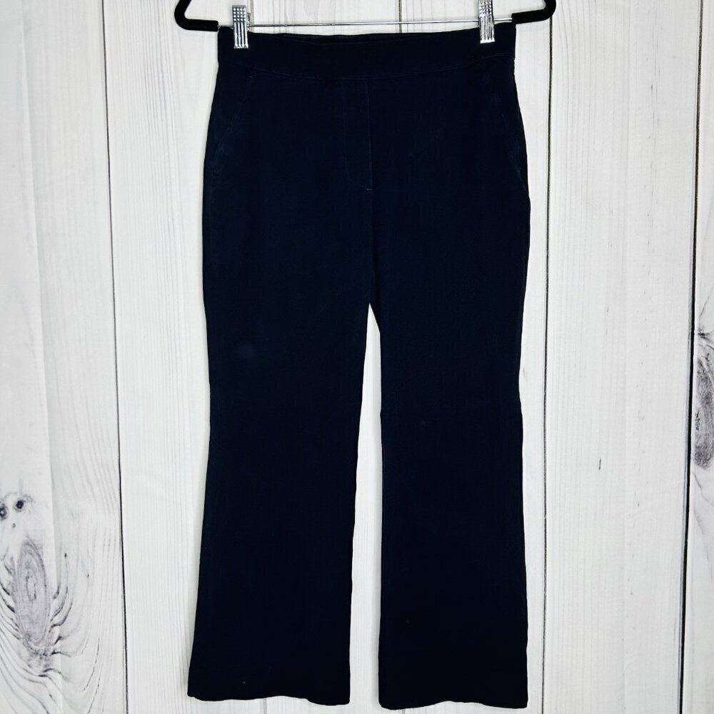 Spanx Polished Kick Flare Pants Womens XS Petite (28x23) Navy Cropped 20367Q